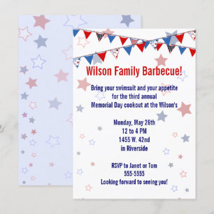 Invitation blanche et bleue rouge de bannière