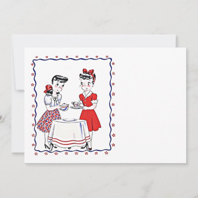 Invitation blanche pour une soirée thé entre amis  (Devant)