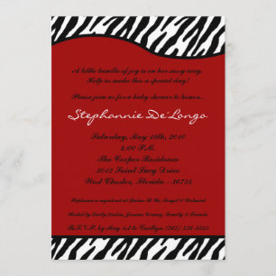 invitation blanche rouge de baby shower
