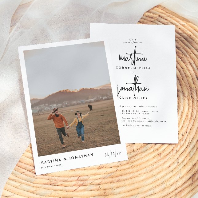 Invitation Blanco y Negro Invitación de Boda Sencilla (Créateur téléchargé)