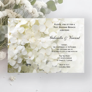 Invitation Blancs Hydrangea Floral Post Mariage Brunch