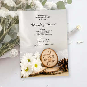 Invitation Blancs rustiques Baies Bois Mariage de poste Brunc