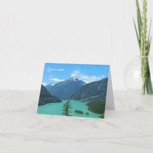 Invitation Blank Snowy Mountain Turquoise Lake à Washington