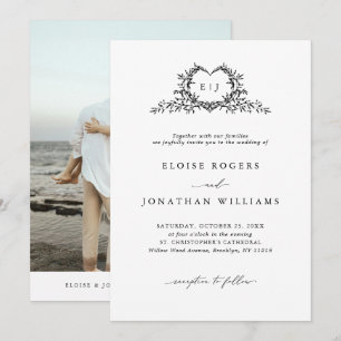 Invitation Blason de calligraphie minimaliste moderne Photo d