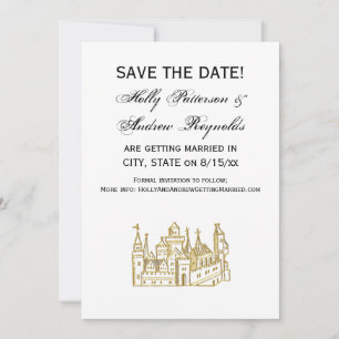 Invitation Blason de Château Héraldique Vintage #2 Faux Or