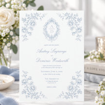 Blason de monogramme floral élégant de mariage