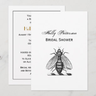 Invitation Blason Prépa Vintage Abeille Emblème Armoiries