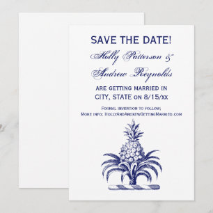 Invitation Blason Préparatoire Bleu Héraldique Crête de Anana