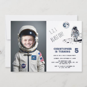 Invitation Blast Off Astronaut Costume photo Anniversaire