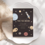 Invitation Blast off Two Moon Kids Space Anniversaire<br><div class="desc">Faisons exploser 'DEUX LA LUNE' ! Célébrez votre petit aventurier de l'espace avec cette invitation d'anniversaire amusante et moderne.</div>