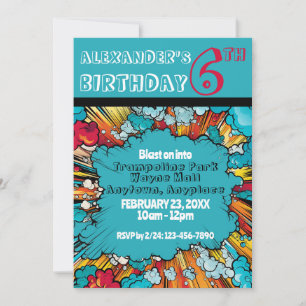Invitation Blast On In Comic Superhéros Anniversaire