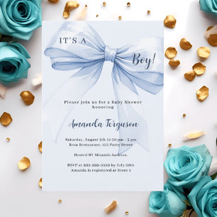 Invitation Bleu arc c'est un Baby shower garçon