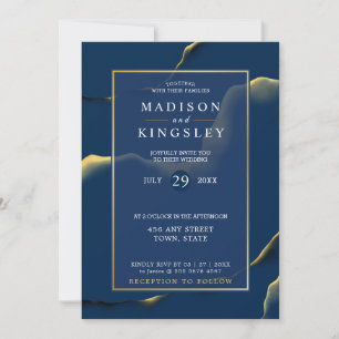 Invitation Bleu automne incroyable Mariage budget