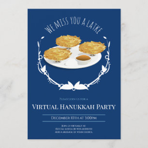 Invitation Bleu Blanc Blanc Vierge Hanoukka Party