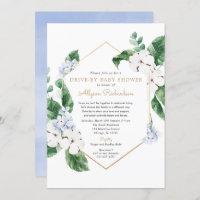 Bleu blanc floral or Drive by spring baby shower