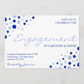 Invitation Bleu blanc Motif de l'engagement informel