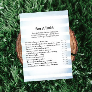 Invitation Bleu Bleu Bleu Blanc Sous Baby shower Jeu