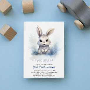 Invitation Bleu Bleu Cute Hiver Personnalisé Anniversaire Fêt