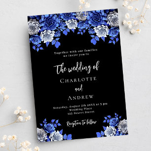 Invitation Bleu bleu noir mariage de luxe
