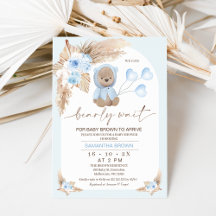 Bleu Boho Arc Floral Bearly Wait Baby shower