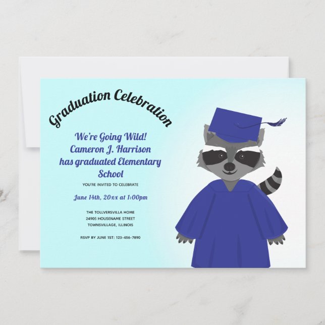 Invitation Bleu Casquette de course de caricatures Kid Gradua (Devant)