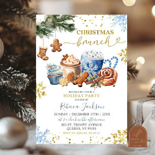 Invitation Bleu Chaud Coca Cookies Noël Brunch