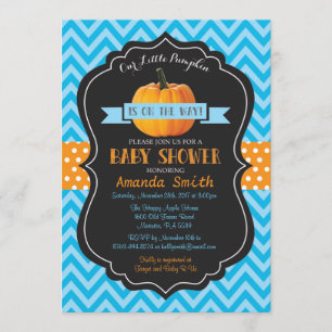 Invitation Bleu Chevron d'invitation de baby shower de