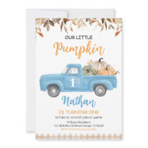 Bleu Citrouille Camion Anniversaire