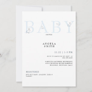 Invitation Bleu clair En vichy Baby shower Invita