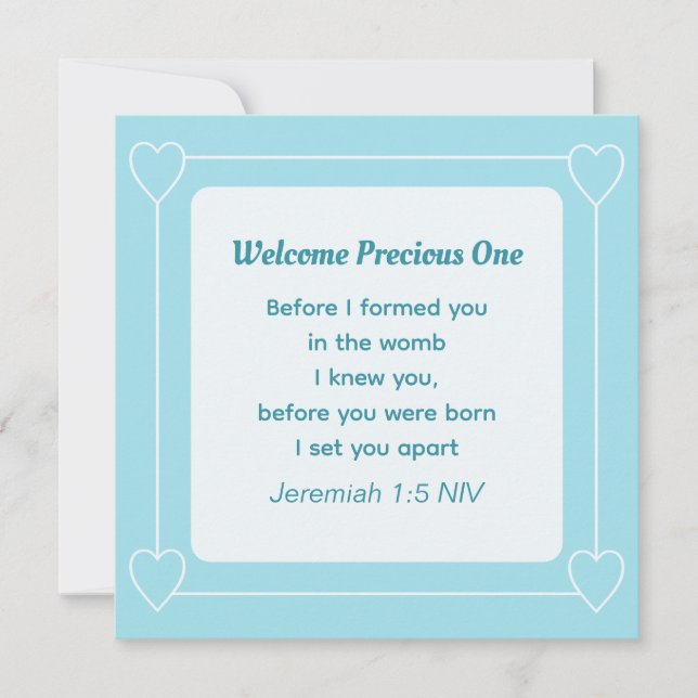 Invitation Bleu clair et doux Baby shower (Devant)