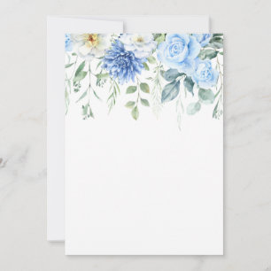 Invitation Bleu clair, Marine, Aquarelle blanche d'hiver
