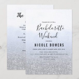 Invitation bleu clair pour week-end d'enterrement 