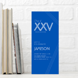 Invitation Bleu   Classe moderne de XXV Graduation Party