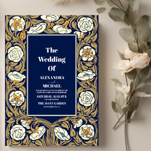 Invitation Bleu classique Art nouveau Mariage