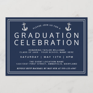 Invitation Bleu classique de la Marine