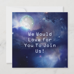 Invitation Bleu cosmique Yin Yang