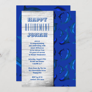Invitation Bleu Dauphins Parti de retraite pour lui