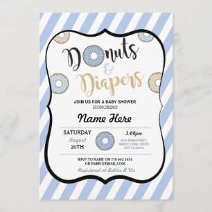 Invitation bleu de baby shower de butées toriques