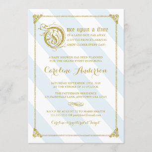 Invitation bleu de baby shower de prince Glitter