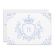 Bleu de blason de baptême catholique initial