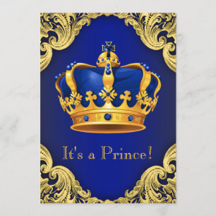 Invitation Bleu de fantaisie de prince baby shower