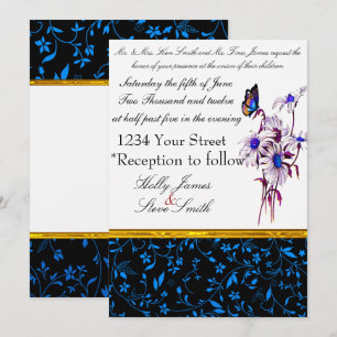 Invitation Bleu De Goût Et Bufferfly