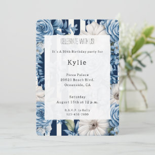 Invitation Bleu de la Marine Fruits Anniversaire