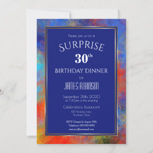 Invitation Bleu de la Marine Surprise Dîner d'anniversaire 30
