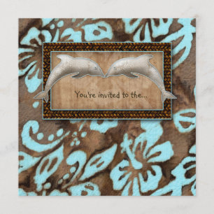 Invitation Bleu de mariage de plage de dauphin d'invitation