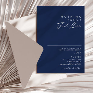 Invitation Bleu de marine moderne   Silver Nothing Fancy Mari