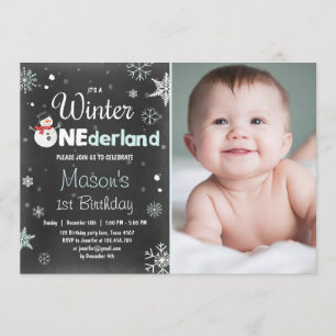 Invitation Bleu de menthe de bonhomme de neige de fête