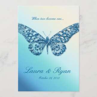 Invitation Bleu d'étincelle d'invitation de mariage de