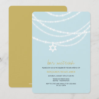 Invitation bleu d'étoile de David d'étincelles de
