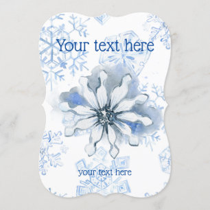 Invitation Bleu d'hiver personnalisable